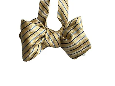 Silk Bow Tie For Men- Plaid Bow Tie-Yellow Bow Tie Handcrafted Self-tie • $20