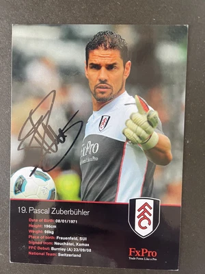 £5.69 • Buy Pascal Zuberbühler- Fulham Fc Signed Offical Photo Card