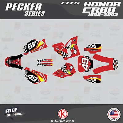 Graphics Kit For Honda CR80 (1998-2003) CR 80 Pecker-Red • $65.99