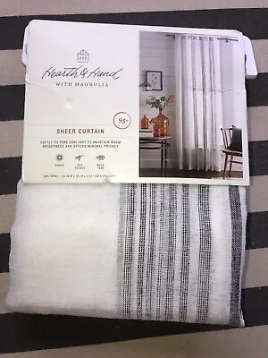 Hearth & Hand With Magnolia Sheer Grey Stripe Curtain One Panel 95 New • $27.92