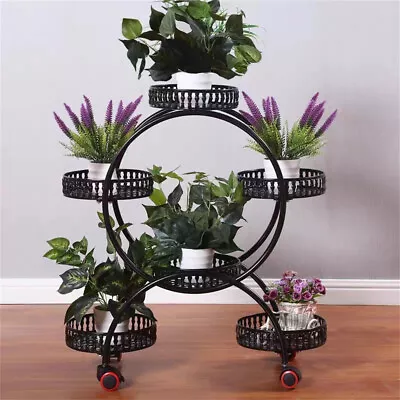 Garden Cart Stand & Flower Pot Plant Holder Display Rack 6 Tiers Parisian Style • $55.90