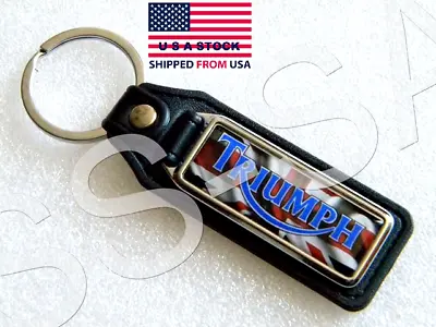 -----triumph Key Fob----- Motorcycles Patch Pin Ring Bonneville Rocket Iii Chain • $14