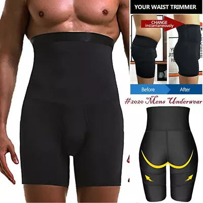 Men's High Waist Tummy Control Shapewear Shorts Abdomen Pants Body Shaper Corset • £9.79