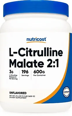 Nutricost Pure L-Citrulline Malate (2:1) 600 Grams • $29.95