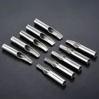 $4.87 • Buy 10Pcs Professional Tattoo Accessories 304 Stainless Steel Tattoo Nozzle Tips Kit