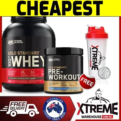 Optimum Nutrition 100% Whey 5lb & Pre Workout 30 Srv // Gold Standard Wpi Wpc On • $151.95