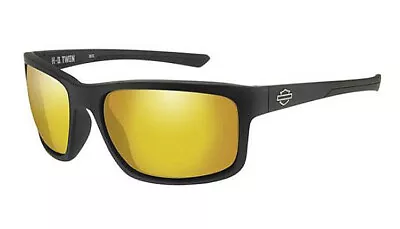 Harley-Davidson Men's Twin Orange Mirror & Matte Black Frame Sunglasses HATWN14 • $40.49