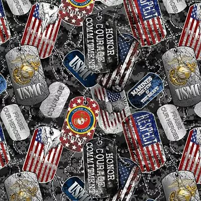 United States Marines Cotton Fabric Dog Tags-US Marines USMC Cotton Fabric • $16.49