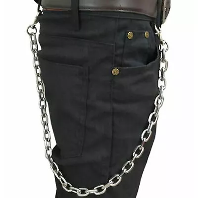 NEW Silver Link Biker Trucker Punk Keychain Wallet Large Thick Chain 26   Long • $9.99