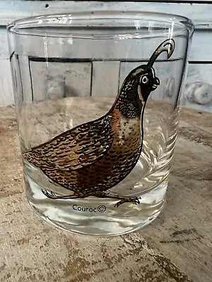 Vintage Couroc Gold Quail Old Fashioned Whiskey Glass • $19