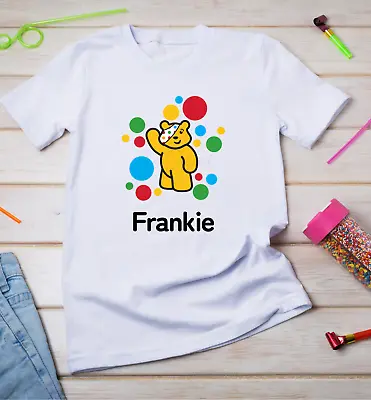 £7.99 • Buy Personalised Children In Need Pudsey Bear Baby & Kids School T-shirt Dress Up