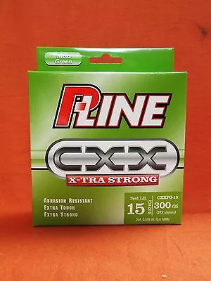 P-LINE CXX X-tra Strong Fishing Line 15lb (300yd) #CXXFG-15 Moss Green • $12.34