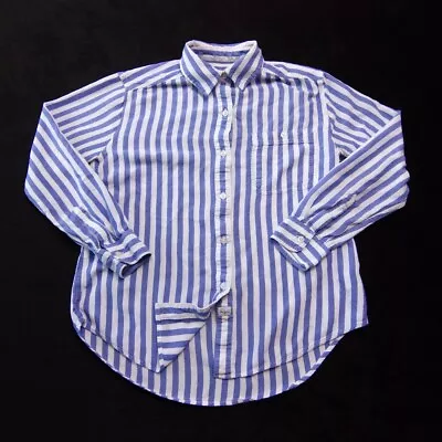 Rails Button Up Shirt Womens S Blue White Awning Stripe Lightweight Long Sleeve • $28.90