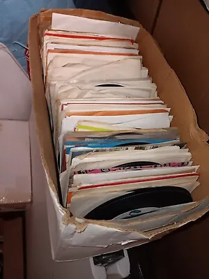 Bulk Lot Of 50 - 7  45 RPM Records For Decorating & Crafts Wide Variety & Genre • $13.99