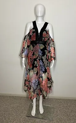 Alice McCall The Dreamer Dress Silk Floral 12 Off The Shoulder Gown Maxi • $55