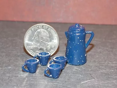 Dollhouse Miniature Coffee Pot Cups Kitchen 1:12 Inch Scale B74 Dollys Gallery • $6.99