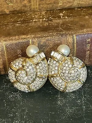 CINER Vintage Ear Clips Gold Plated Old Jewelry Earrings Ear Clips Snail Beads • $288.77
