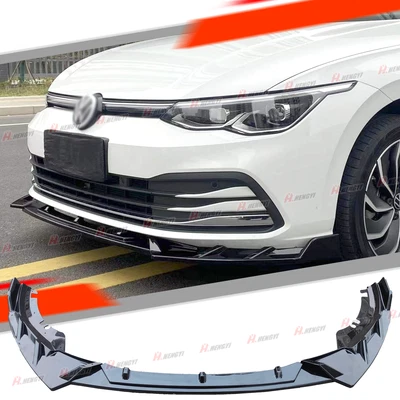 $69.99 • Buy Front Lip Splitter Gloss Black For VW Golf Base / GTI MK8 2020-2023