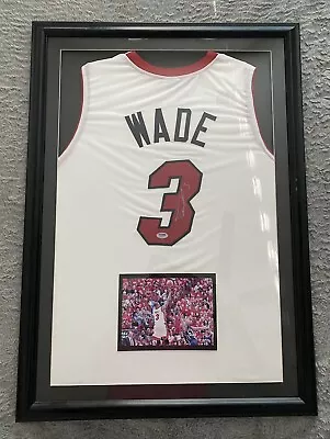 Dwyane Wade Signed #3 Miami Heat Authentic Framed Jersey 34.5Lx 24.5W • $450