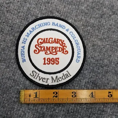 Vintage Calgary Stampede Patch 1995 Silver Medal Beunas Marching Band Colorguard • $8