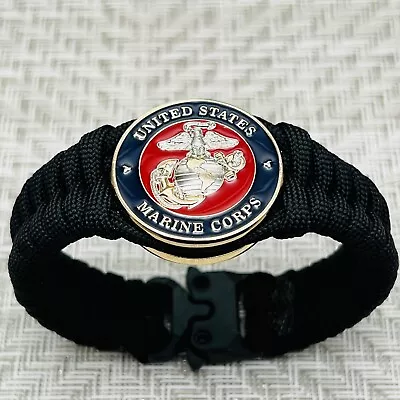 Marine Corps Bracelet; Black Fishtail • $41