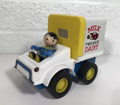 Vintage J Chein Tweakie Dairy Milk Delivery Truck W Figure • $14