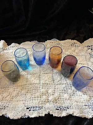 6 Vintage Etched Shot Glasses • $4