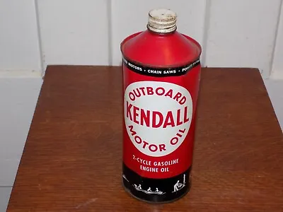 Vintage Kendall Outboard Motor Oil Cone Top Empty One Quart Can • $55