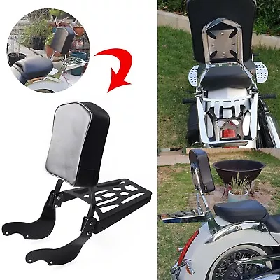 Black Detachable Backrest Sissy Bar Luggage Rack For Victory Vegas Kingpin 03-up • $179.35