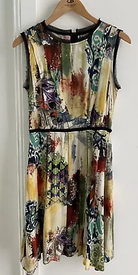 $12 • Buy Love & Pebbles Sleeveless Rayon Gorgeous Colourful Print Dress Size 10 As NEW
