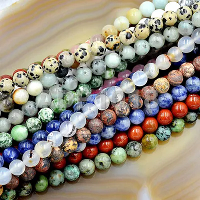 Natural Gemstones 8mm Round  String Beads 15'' ~ 16'' Pick Stone • $7.99