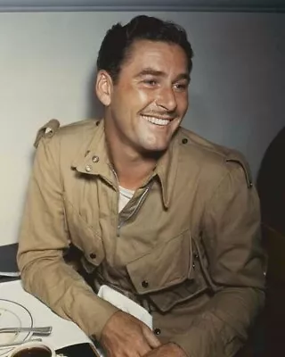 Erroll Flynn Smiling Between Takes 1945 In Objective Burma Jacket Poster 24x36 • $29.99