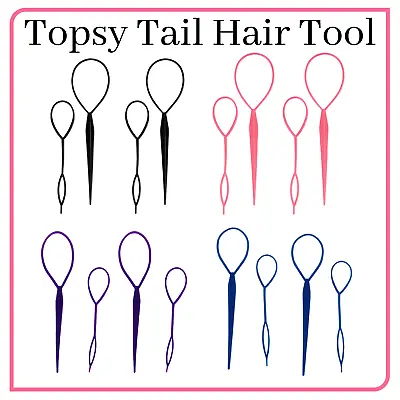 2/4pcs Topsy Tail Hair Tool Braid Ponytail Maker EasyUse Accessory Styling Tool • £2.19