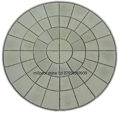 2.56m Buff Rotunda Circle Patio Paving Slabs Stone Garden (delivery Exceptions)  • £250