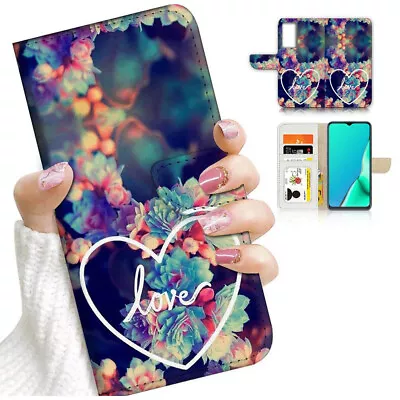 $13.99 • Buy ( For Oppo A57 / A57S ) Wallet Flip Case Cover AJ24529 Love Heart