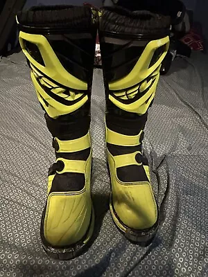 Fly Racing Maverik MX Motocross Offroad Boots  Size 8 Yellow And Black • $100