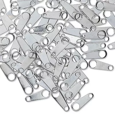 12 Chain End Tabs With Hole Findings For Clasps Plated Over A Brass Base Metal • $1.99