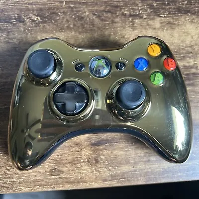 $25 • Buy Microsoft Xbox 360 Limited Edition Chrome Gold Wireless Controller OEM, TESTED!
