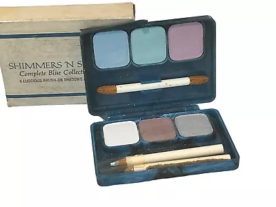 Vintage Coty Originals Shimmers N Shadows For Eyes Blue Compact Collection  Nos • $40.49