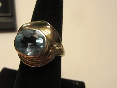 Hagit Gorali  Blue Topaz Sterling Ring Size 8.25 • $95