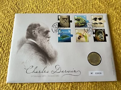2009 Charles Darwin Two Pounds £2 First Day PNC Stamp Cover.. • £20