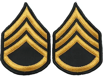 2 Vietnam Era US Army Staff Sergeant Green Stripes Patch Pair Uniform Rank • $7.95