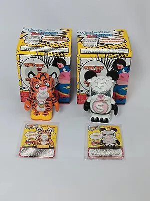 Lot Of 2 Disney Vinylmation Zooper Heroes Zooper Sheep Tiger Collectible Figure • $10