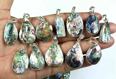 500Pcs Pendant Wholesale Lot Abalone Shell Gemstones 925 Silver Plated WH-18 • $285