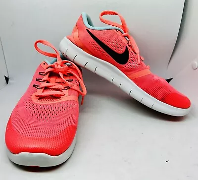 Nike Free RN GS Lava Glow Pink Running Shoes Women's 7.5  6Y 833993-601 • $59.95