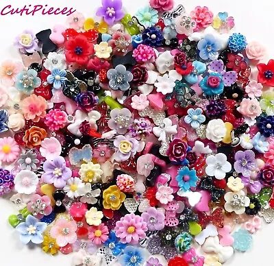 20pcs 3D Nail Art  Flowers & Bows  Roses Daisy Embellishment Mix Craft Cabochon • £2.75