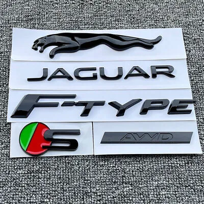 Glossy Black Badge Rear Trunk Emblem Sticker Fits Jaguar F-TYPE S AWD Logo Decal • $20.06