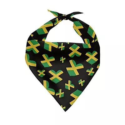 Jamaican Flag Dog Bandana Adjustable And Washable Dog Triangle Jamaican Flag • $16.18