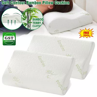 Luxury Soft Contour Bamboo Pillows Cushion Memory Foam Fabric Hypoallergenic • $16.28