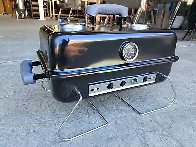 NEW PORTABLE GO ANYWHERE CHARCOAL BBQ SMOKER With HOOD - STAINLESS STEEL GRILL • $89.10